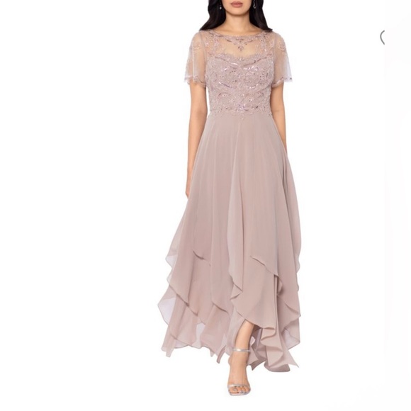 Xscape Mauve High Low Dress - Picture 1 of 9